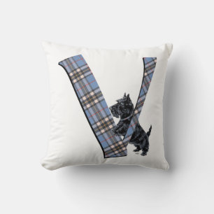 Scottish Terrier Monogram V Pillow Kussen