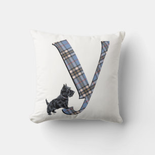 Scottish Terrier Monogram Y Pillow Kussen