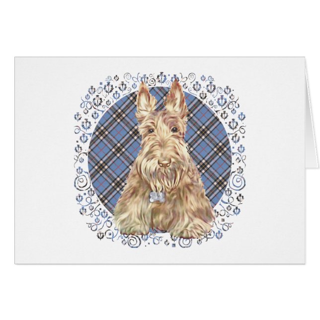 Scottish Terrier op Tartan (Voorkant Horizontaal)