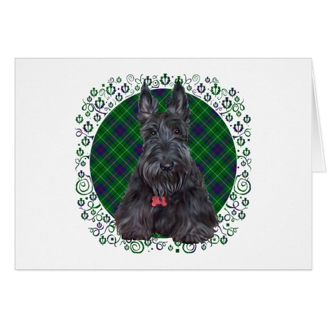 Scottish Terrier op Tartan (Voorkant Horizontaal)