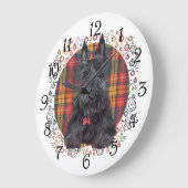 Scottish Terrier op Tartan Grote Klok (Hoek)