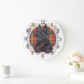 Scottish Terrier op Tartan Grote Klok (Huis)