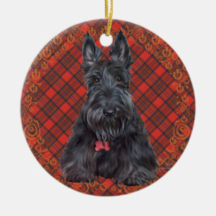 Scottish Terrier op Tartan Keramisch Ornament
