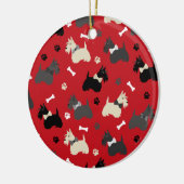 Scottish Terrier Paws and Botten Red Keramisch Ornament (Links)