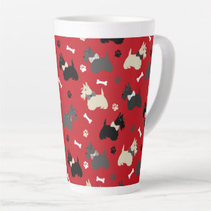 Scottish Terrier Paws and Botten Red Latte Mok