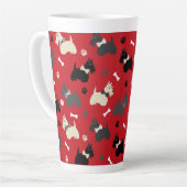 Scottish Terrier Paws and Botten Red Latte Mok (Linkerhoek)