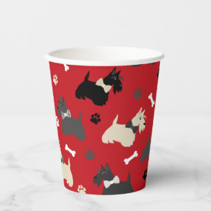 Scottish Terrier Paws and Botten Red Papieren Bekers