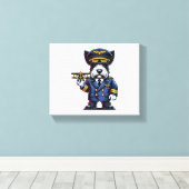 Scottish Terrier Pilot Canvas Afdruk (Insitu (Houten vloer))