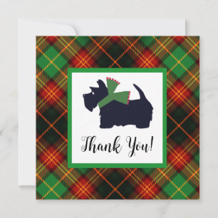 Scottish Terrier Plaid Holiday bedankkaart