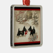 Scottish Terrier  Print kerstversiering Metalen Ornament (Rechts)