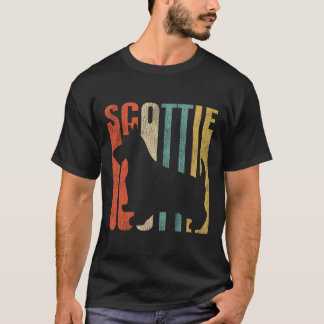 Scottish Terrier Retro 1970's Dog Scottie gekraakt T-shirt