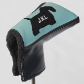 Scottish Terrier Scottie Dog Custom Naam Initialen Golfheadcover (3/4 voorkant)