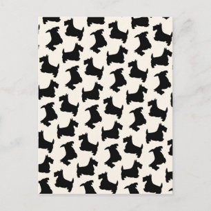 Scottish Terrier Scottie Dog Pattern Black Briefkaart