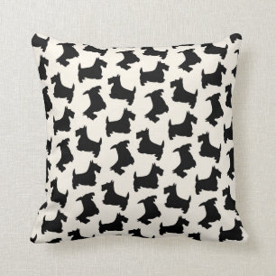 Scottish Terrier Scottie Dog Pattern Black Kussen