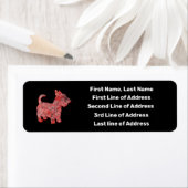 Scottish Terrier Scottie Dog Red Grid Adres Etiket (Insitu)