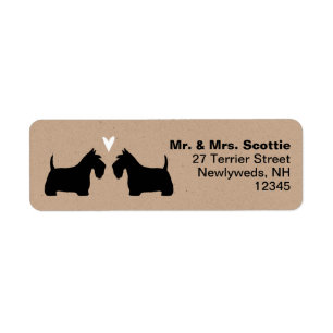Scottish Terrier Scottie Dogs met hoofdadres Etiket