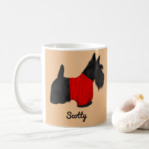Scottish Terrier (Scotty Dog) in Red Sweater Koffiemok
