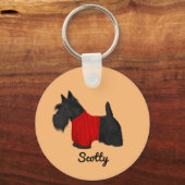 Scottish Terrier (Scotty Dog) in Sweater Sleutelhanger (Voorkant)