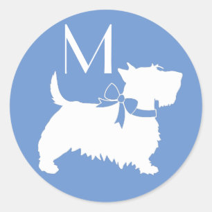 Scottish Terrier Scotty Dog Puppy Scottie Ronde Sticker