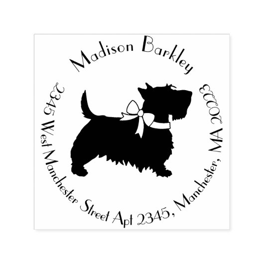 Scottish Terrier Scotty Dog Puppy Scottie Zelfinktende Stempel (Design)