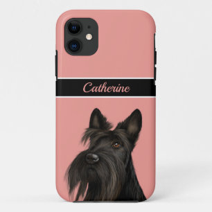 Scottish Terrier (Scotty Dog) - Roze  iPhone 11 Hoesje