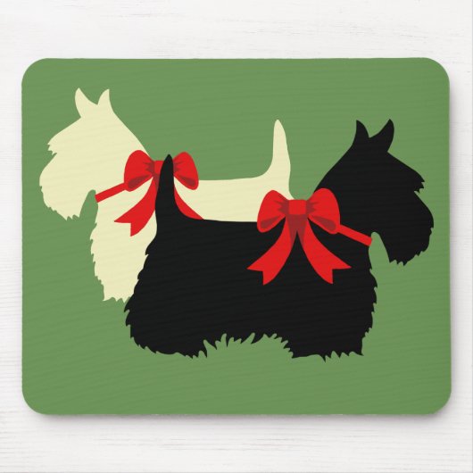 Scottish Terrier/shiers silhouette, Island green Muismat (Voorkant)