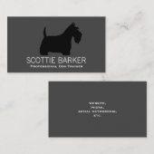 Scottish Terrier Silhouette Black op Grey Scottie Visitekaartje (Voorkant / Achterkant)