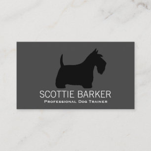 Scottish Terrier Silhouette Black op Grey Scottie Visitekaartje