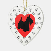 Scottish Terrier Silhouette met hart Keramisch Ornament (Links)
