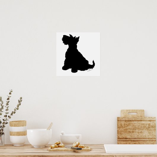 Scottish Terrier Silhouette Poster (Keuken)