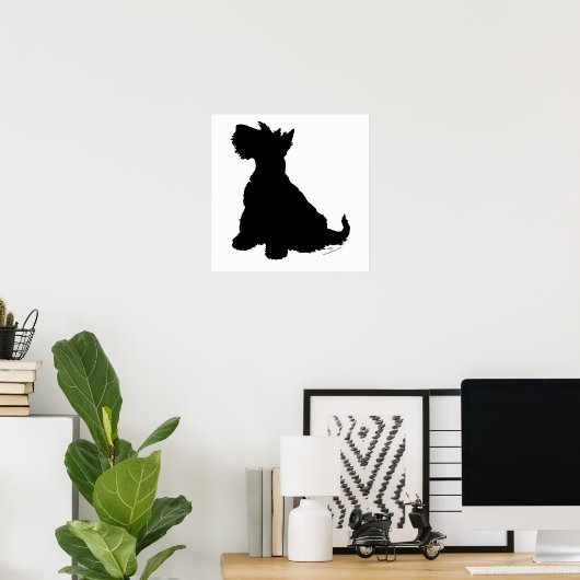 Scottish Terrier Silhouette Poster (Thuiskantoor)