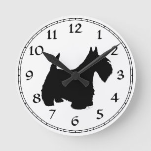 Scottish Terrier Silhouette Ronde Klok