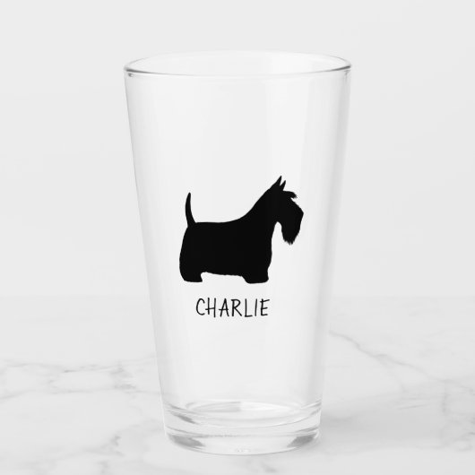 Scottish Terrier Silhouette | Scottie Dog Custom Glas (Voorkant)
