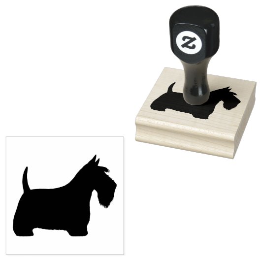 Scottish Terrier Silhouette | Scottie Dog Rubberstempel (Gestempeld)