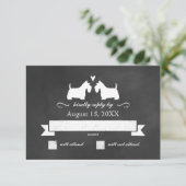 Scottish Terrier Silhouettes Mariage RSVP Réponse (Debout devant)