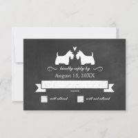 Scottish Terrier Silhouettes Mariage RSVP Réponse