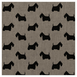 Scottish Terrier Silhouettes   Zwarte Scottie Dogs Stof