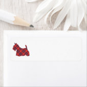Scottish Terrier Stewart Tartan Etiket (Insitu)