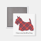 Scottish Terrier Stewart Tartan Magneet (Voorkant / Achterkant)