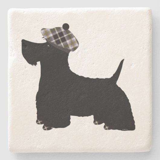 Scottish Terrier Stone Onderzetter (Voorkant)