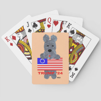 Scottish Terrier/Trump '24 Speelkaarten. Pokerkaarten