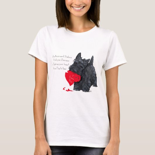 Scottish Terrier Valentijn Lament T-shirt (Voorkant)