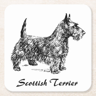 Scottish Terrier Vierkante Kartonnen Onderzetter