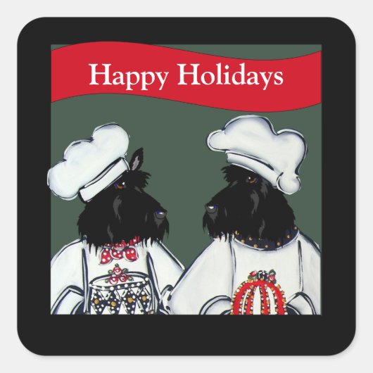 Scottish Terrier Vierkante Sticker (Voorkant)