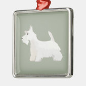 Scottish Terrier Wheaten Basic Breed Sihouette Metalen Ornament (Links)