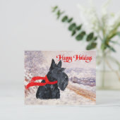 Scottish Terrier Winter Holiday Feestdagenkaart (Staand voorkant)
