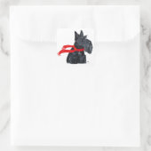 Scottish Terrier Winter Holiday Vierkante Sticker (Tas)