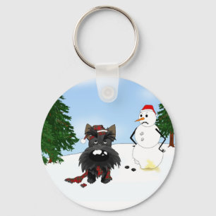 Scottish Terrier Winter Scene Sleutelhanger