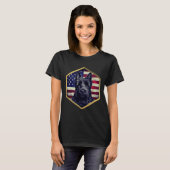 Scottish Terrier With American Flag Gold Frame T-shirt (Voorkant volledig)