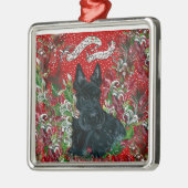 Scottish Terrier Xmas Metalen Ornament (Links)